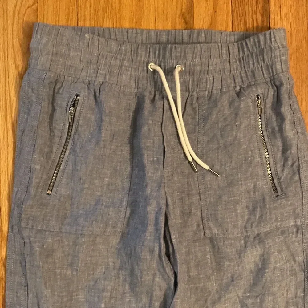 Athleta sz 2 Cabo Linen Jogger in chambray excellent pre owned condition